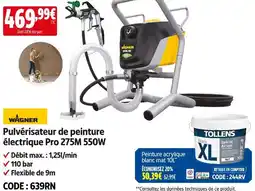 Screwfix Wagner pulvérisateur de peinture électrique pro 275m 550w offre