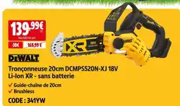 Screwfix Dewalt tronçonneuse 20cm dcmp520n-xj 18v li-ion xr - sans batterie offre