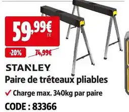 Screwfix Stanley paire de tréteaux pliables offre