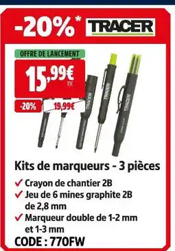 Screwfix Tracer kits de marqueurs - 3 pièces offre