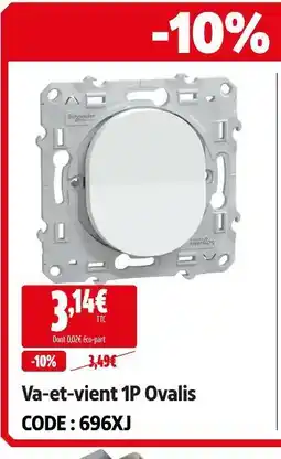 Screwfix Schneider va-et-vient 1p ovalis offre