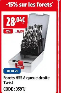 Screwfix Forets hss à queue droite twist offre