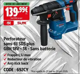 Screwfix Bosch perforateur sans-fil sds plus gbh 18v - 18 - sans batterie offre