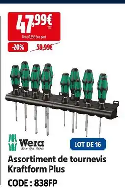 Screwfix Wera assortiment de tournevis kraftform plus offre