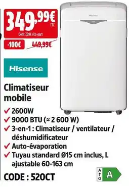 Screwfix Hisense climatiseur mobile offre