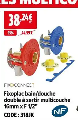 Screwfix Fixoconnect fixoplac bain/douche double à sortir multicouche 16mm x f 1/2” offre