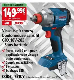 Screwfix Bosch visseuse à chocs/boulonneuse sans fil offre