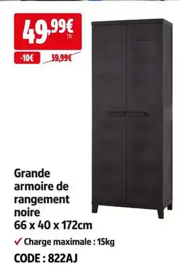 Screwfix Grande armoire de rangement noire offre