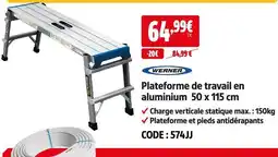 Screwfix Werner plateforme de travail en aluminium 50 x 115 cm offre