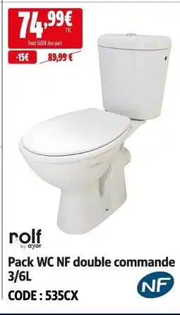 Screwfix Pack wc nf double commande 3/6l offre
