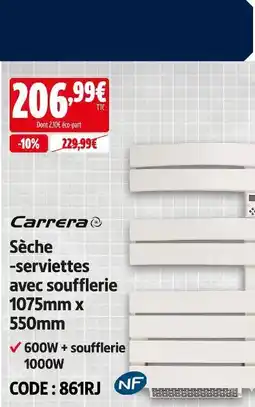 Screwfix Carrera sèche-serviettes avec soufflerie offre