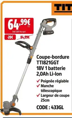 Screwfix Titan coupe-bordure offre