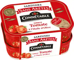 Auchan Connetable sardines sans arêtes sauce tomate à l'huile d'olive connétable offre