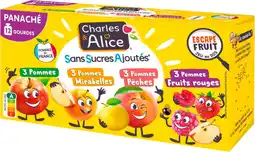 Auchan Charles & alice gourdes de compotes sans sucres ajoutés charles et alice offre