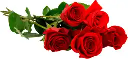 Auchan Sans marque bouquet de 5 roses très gros boutons offre