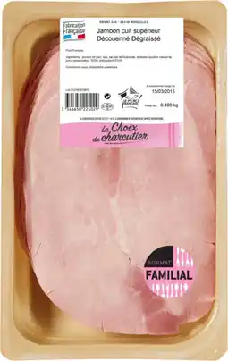 Auchan Sans marque jambon cuit supérieur offre