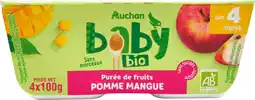 Auchan Auchan baby bio compotes pomme mangue auchan baby bio offre