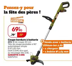 Weldom Coupe bordure à batterie 20v offre