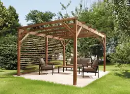 Brico Dépôt Pergola bois pool house 3 x 4 m offre