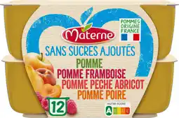 Auchan Materne coupelles de compotes sans sucres ajoutés materne offre