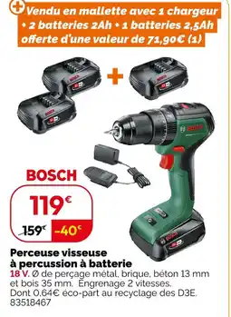 Weldom Bosch perceuse visseuse à percussion à batterie offre