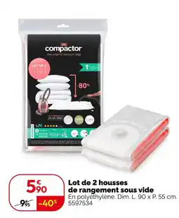 Weldom Compactor lot de 2 housses de rangement sous vide offre