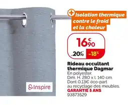 Weldom Inspire rideau occultant thermique dagmar offre