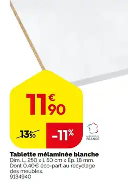 Weldom Tablette mélaminée blanche offre