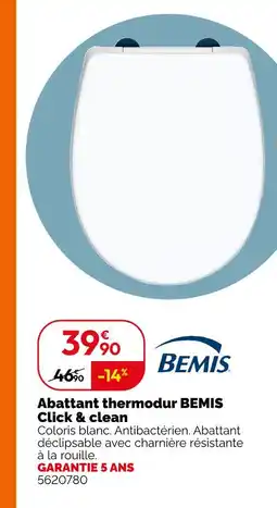 Weldom Bemis abattant thermodur click & clean offre