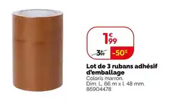 Weldom Lot de 3 rubans adhésif d'emballage offre
