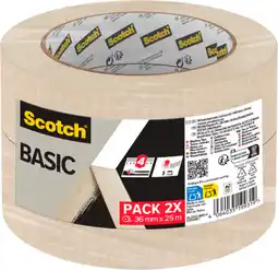 Brico Dépôt Adhésif de masquage scotch basic 36mm 25m - lot x2 rl offre