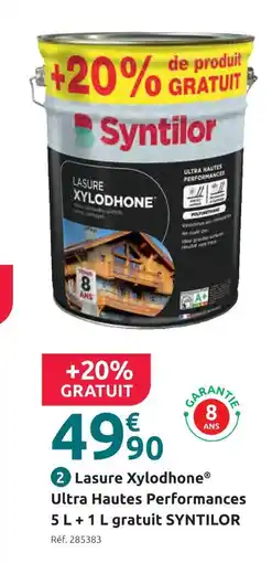 Mr Bricolage Syntilor lasure xylodhone ultra hautes performances 5 l + 1 l gratuit offre
