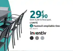 Mr Bricolage Inventiv fauteuil empilable oze offre