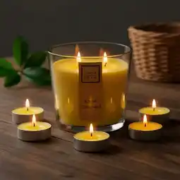 Auchan Atmosphera lot de 24 bougies chauffe-plat citronnelle offre