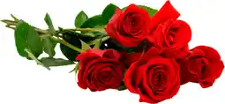 Auchan Supermarché Sans marque bouquet de 5 roses très gros boutons offre