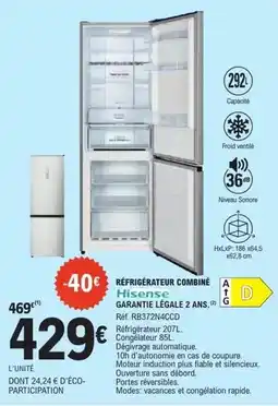 E.Leclerc Hisense - réfrigérateur combiné offre