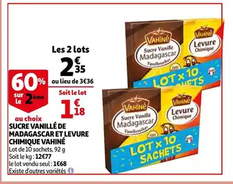 Auchan Sucre vanillé de madagascar et levure chimique vahiné offre