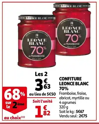 Auchan Confiture leonce blanc 70% offre