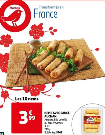 Auchan Nems avec sauce auchan offre