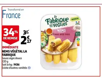 Auchan Nems végéral la fabrique offre