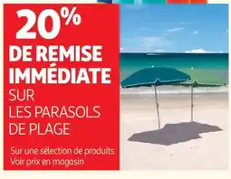 Auchan Sur les parasols de plage offre