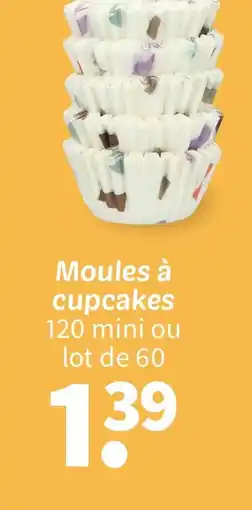 Wibra Moules à cupcakes 120 mini ou lot de 60 offre