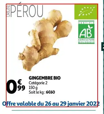 Auchan Gingembre bio offre