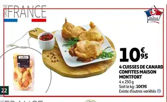 Auchan 4 Cuisses de canard confites maison montfort offre