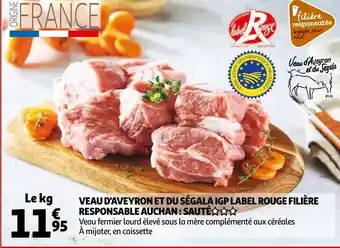 Auchan Veau d'aveyron et du ségala IGP label roue filière offre