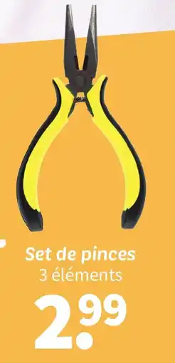 Wibra Set de pinces 3 éléments offre