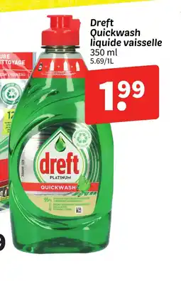 Wibra Dreft Quickwash liquide vaisselle offre