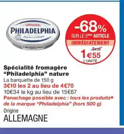 Monoprix PHILADELPHIA Spécialité fromagère nature offre