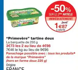 Monoprix PRIMEVÈRE tartine doux offre