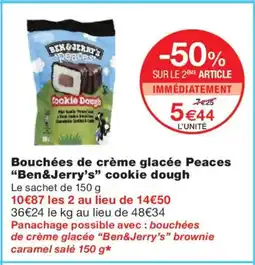 Monoprix BEN & JERRY'S Bouchées de crème glacée Peaces cookie dough offre